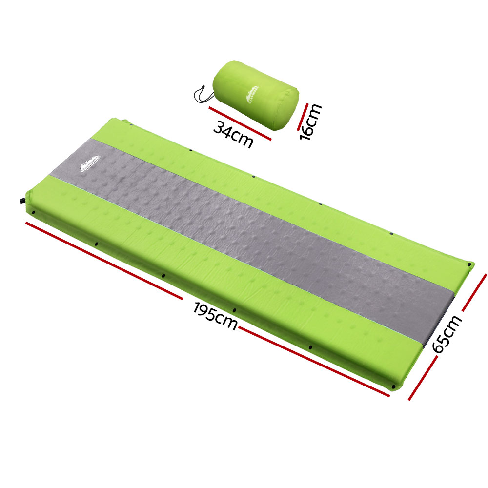 Single Self-Inflating Camping Mattress, Green | Weisshorn - Image 2