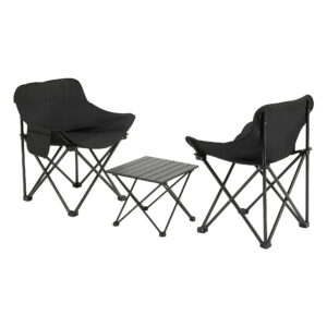 3-Piece Camping Set with Moon Chairs, 40cm Table | Weisshorn