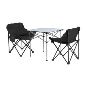 3-Piece Camping Set with Moon Chairs, 70cm Table | Weisshorn