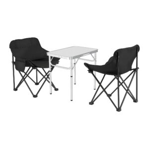 3-Piece Camping Set with Moon Chairs, 60cm Table | Weisshorn