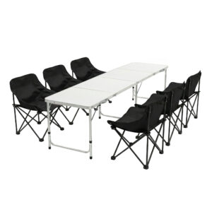 7-Piece Camping Set with Moon Chairs, 240cm Table | Weisshorn