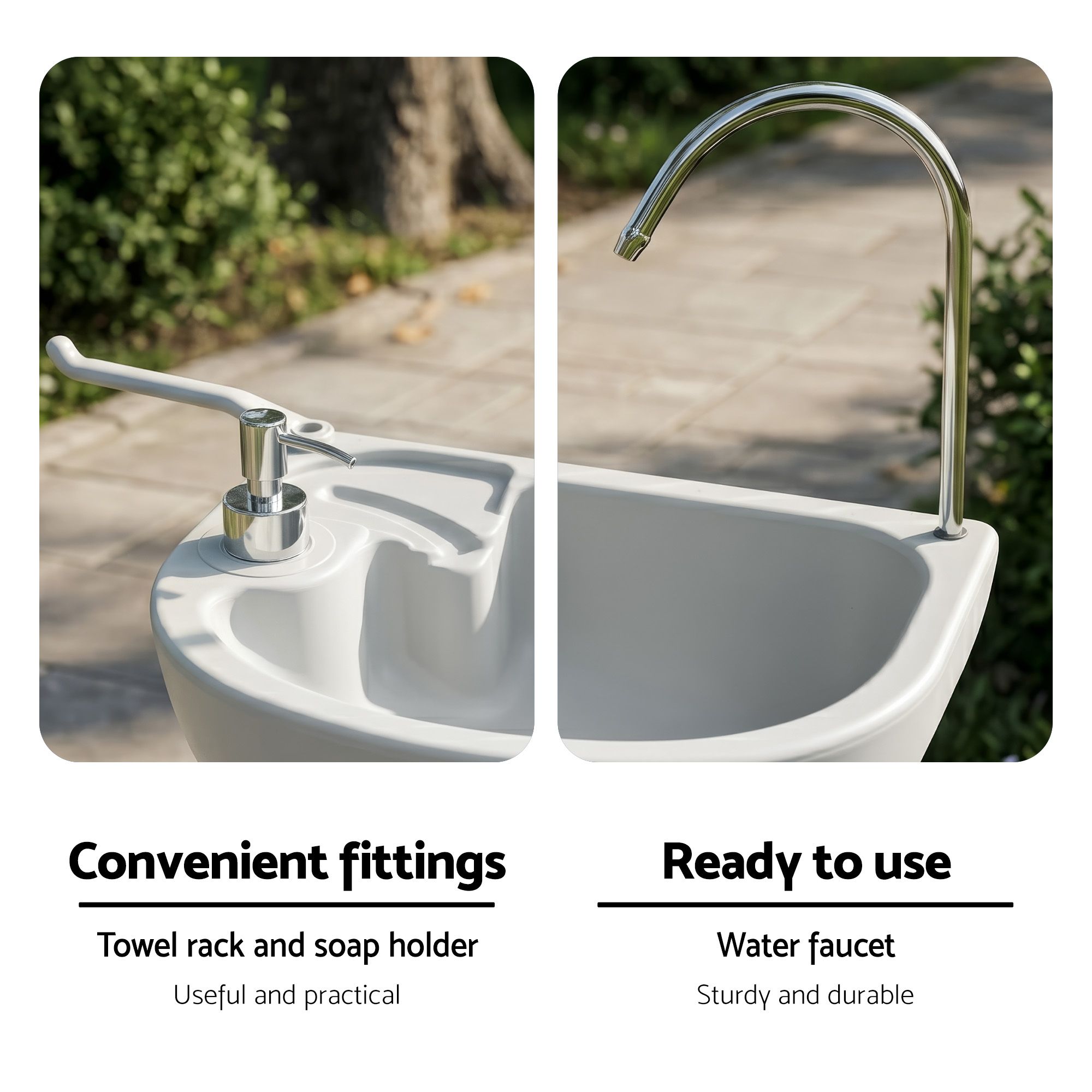 Portable Camping Sink with Stand, 43L | Weisshorn - Image 5
