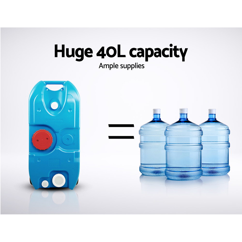 Portable Camping Water Container, 40L, Blue | Weisshorn - Image 3