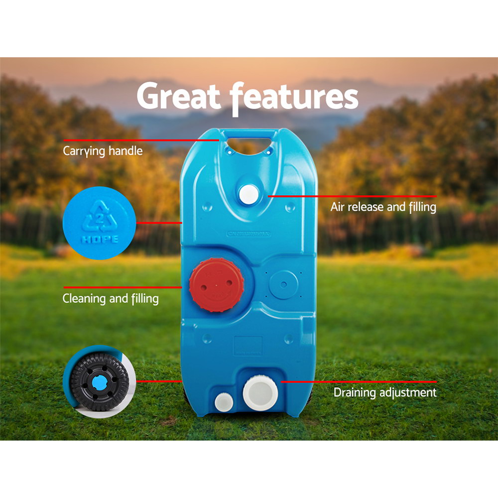 Portable Camping Water Container, 40L, Blue | Weisshorn - Image 6
