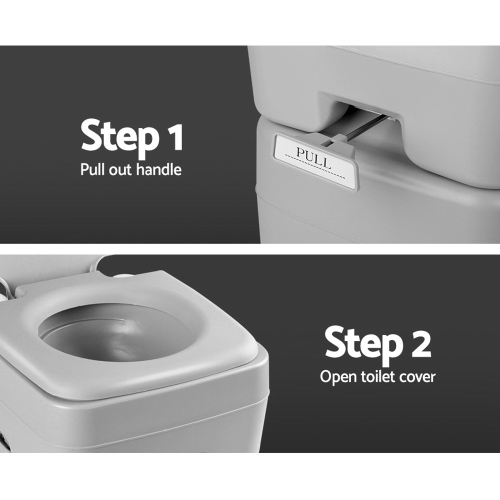 Portable Camping Toilet, 20L | Weisshorn - Image 5
