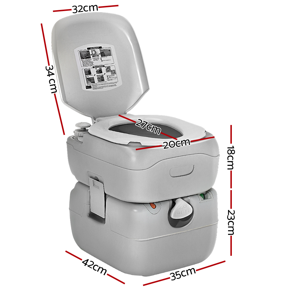 Portable Camping Toilet, 22L | Weisshorn - Image 2