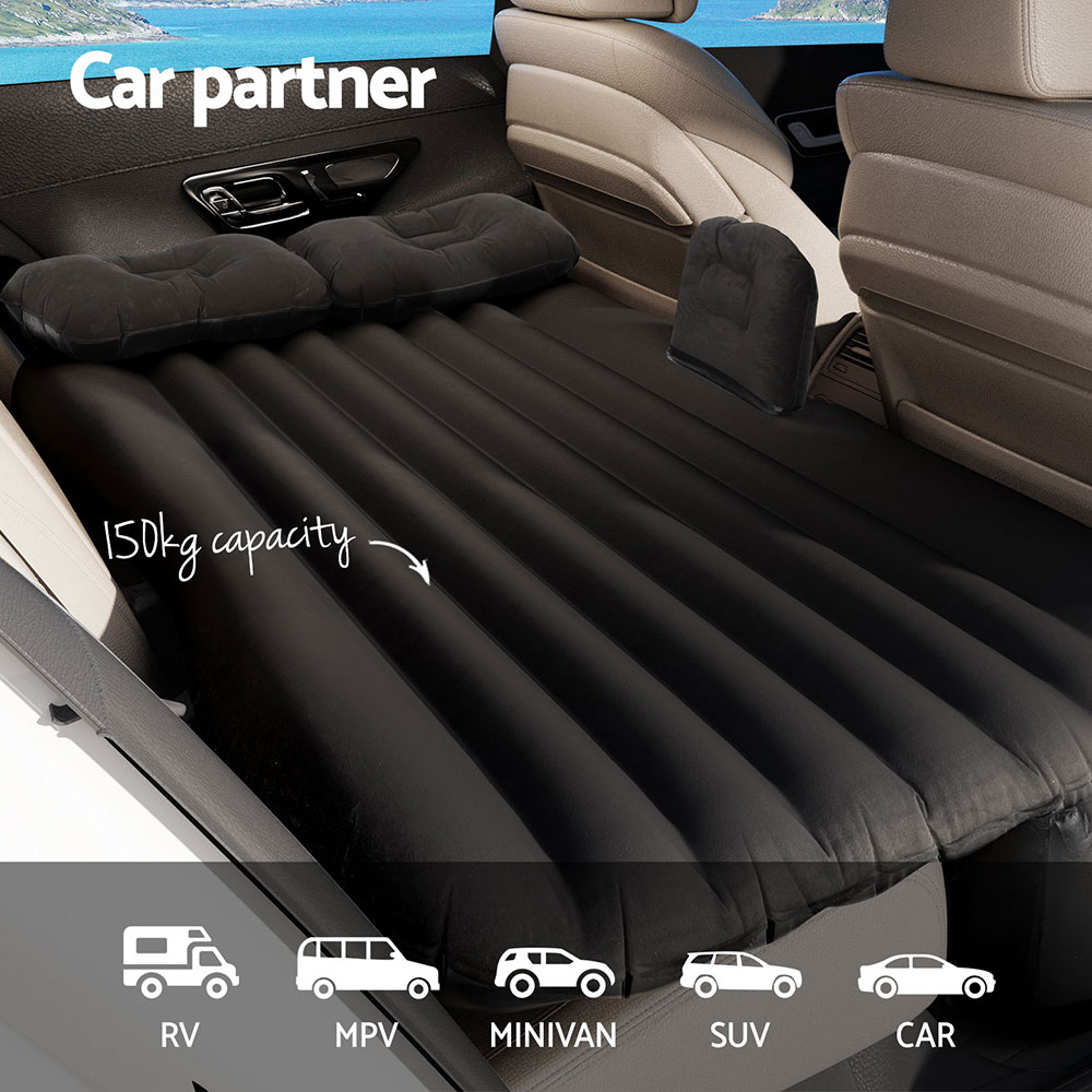 Inflatable SUV Car Mattress, 134x78x12cm, Black | Weisshorn - Image 4