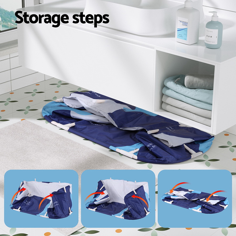 Foldable Portable Bathtub, 114x62cm, Navy Blue | Weisshorn - Image 6