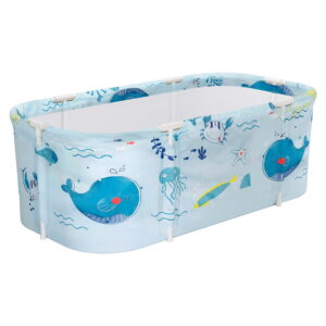 Foldable Portable Bathtub, 134x65cm, Blue | Weisshorn