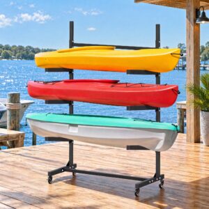 3-Tier Kayak & SUP Storage Rack, with Casters | Weisshorn
