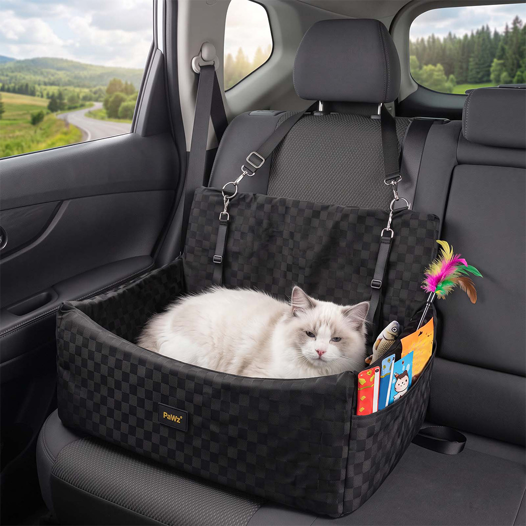 PaWz Large Dog Car Seat Booster with Reversible Plush Cushion - Image 8