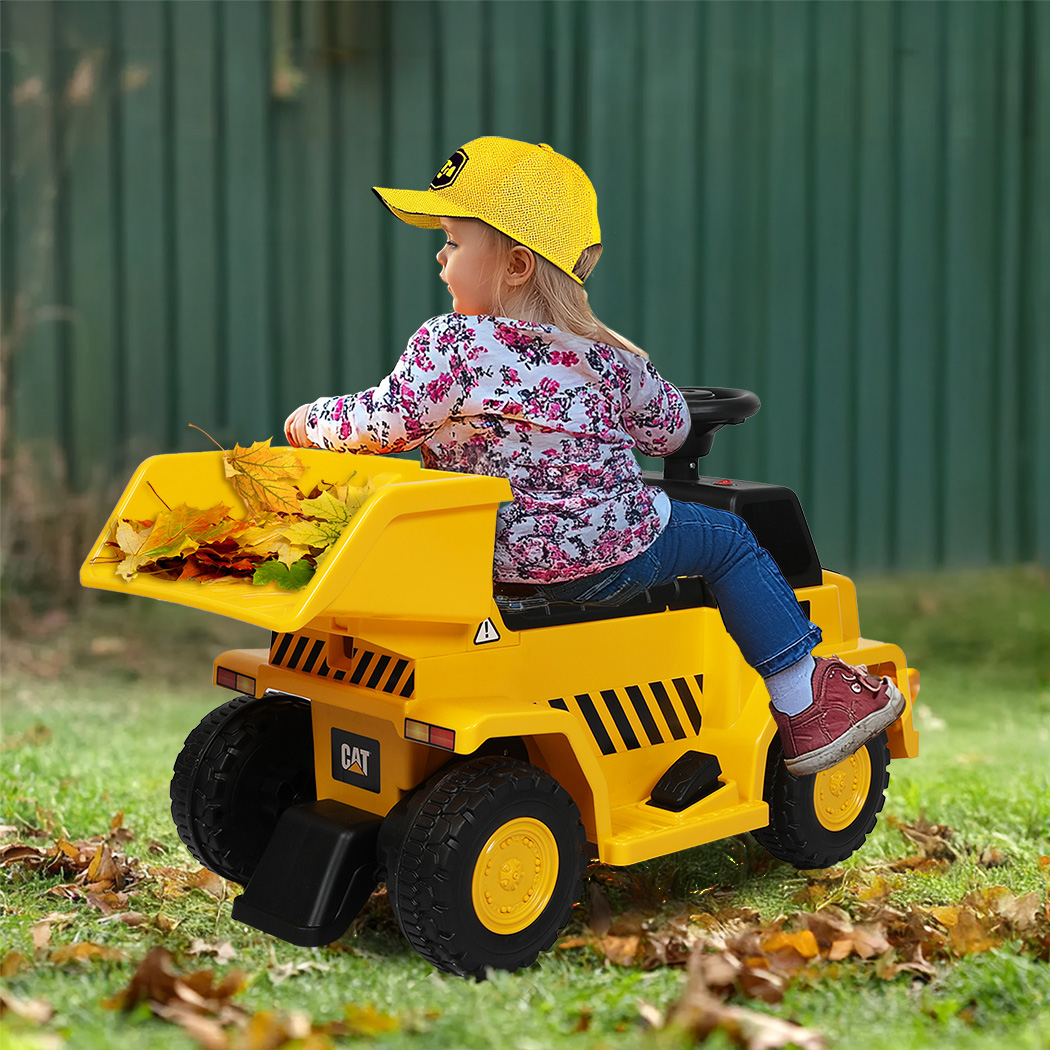 CAT Kids Ride-On Dump Truck with Lights and Tipping Bucket - Image 8