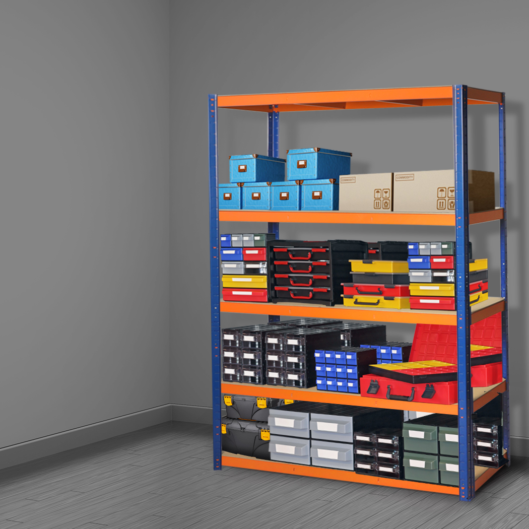 Traderight 5 Tier Garage Shelving Rack 180 x 120 x 40cm – Orange - Image 7
