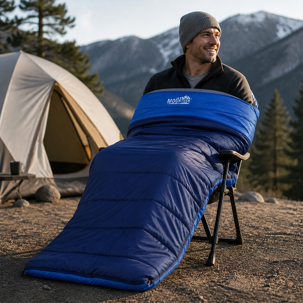 Mountview Extra Wide Camping Sleeping Bag 230 x 100cm – Blue, 3 Season - Image 7