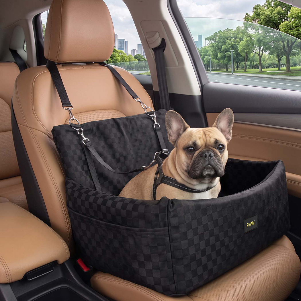 PaWz Large Dog Car Seat Booster with Reversible Plush Cushion - Image 7