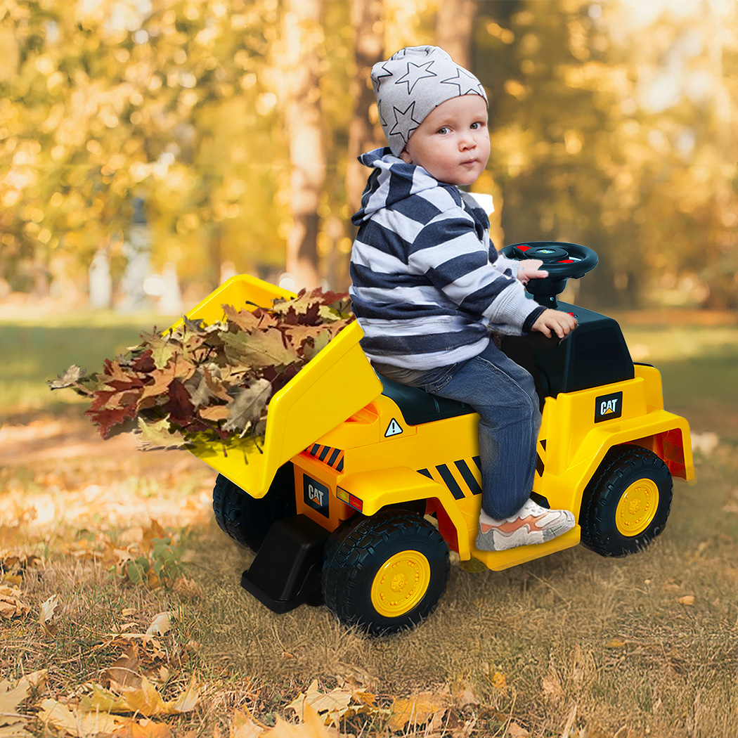 CAT Kids Ride-On Dump Truck with Lights and Tipping Bucket - Image 7
