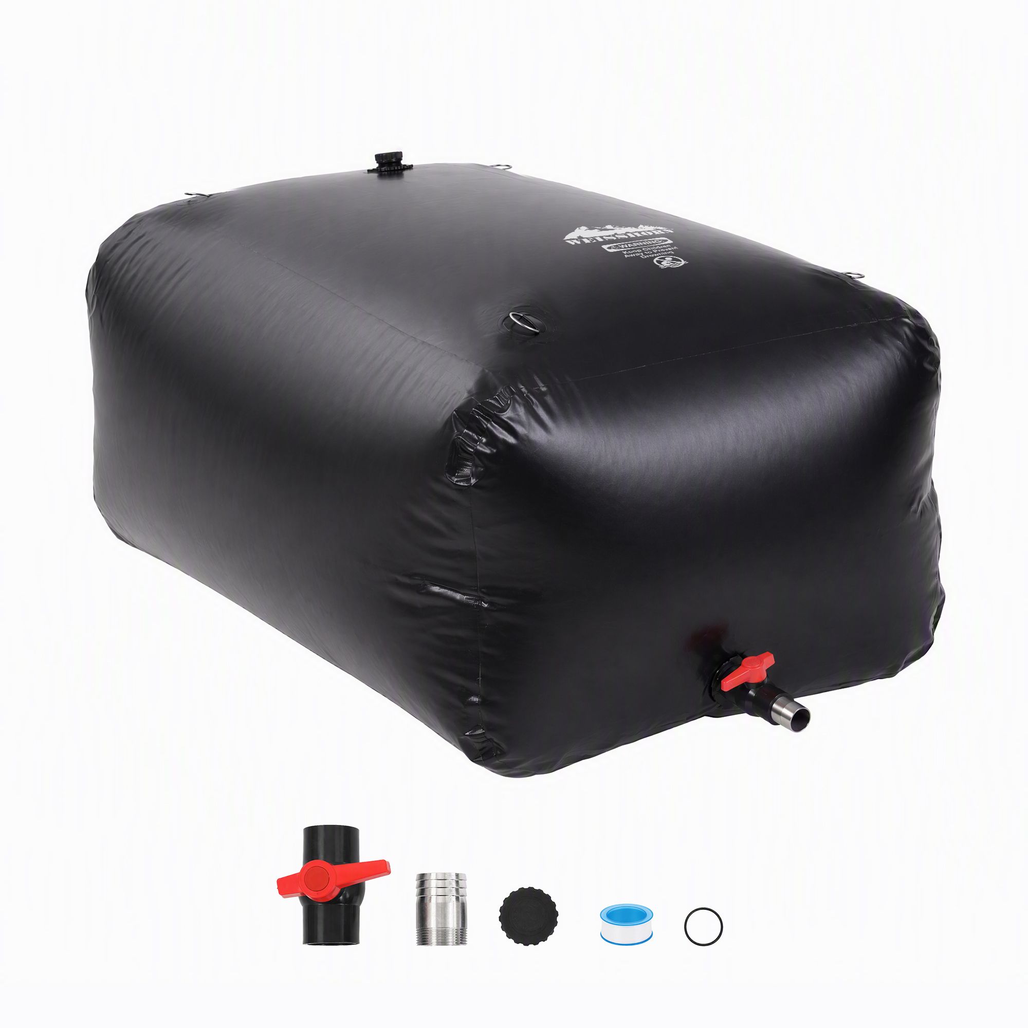 Portable Water Bladder Tank, 1000L, Black | Weisshorn - Image 2