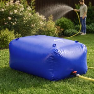 Portable Water Bladder Tank, 1000L, Blue | Weisshorn