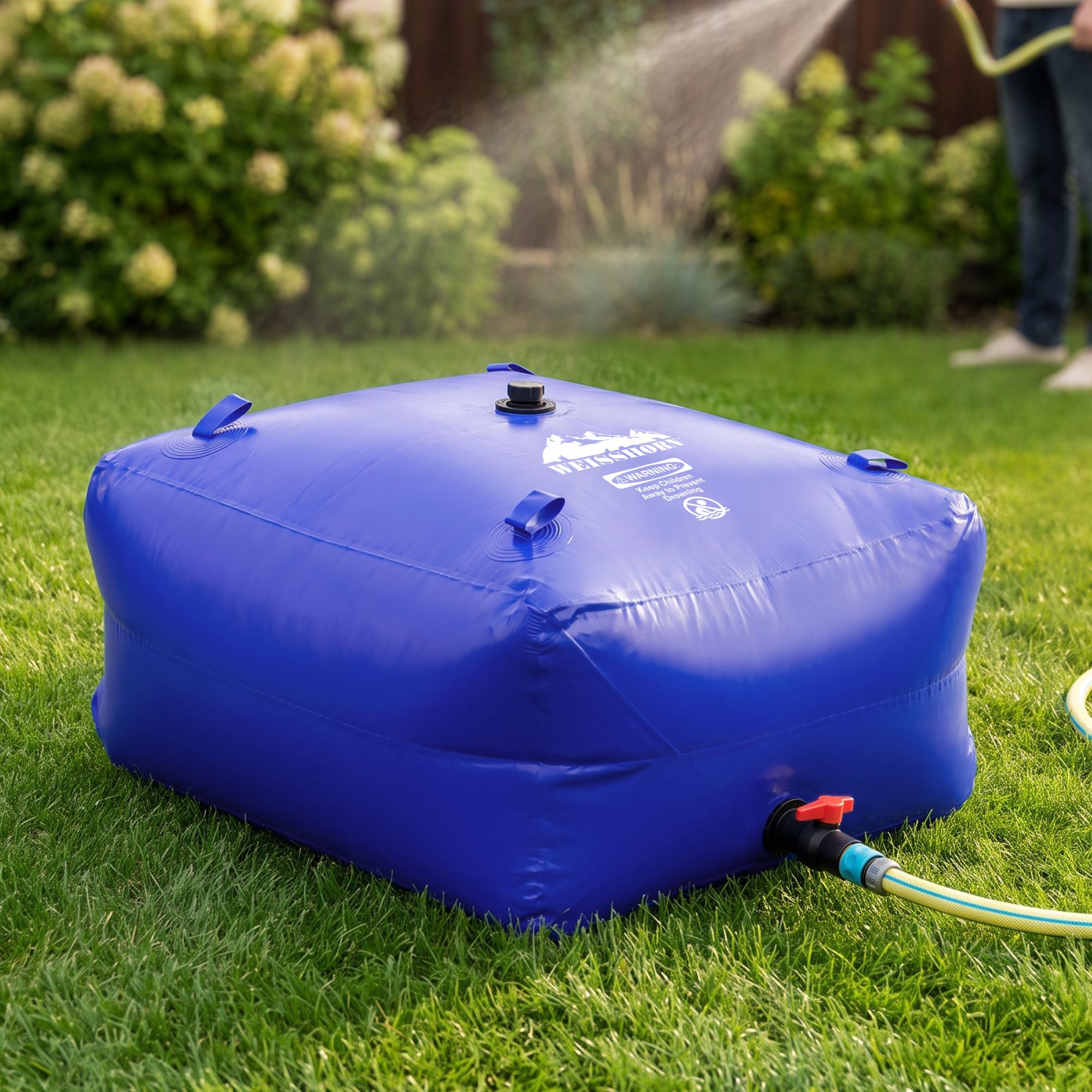 Portable Water Bladder Tank, 540L, Blue | Weisshorn