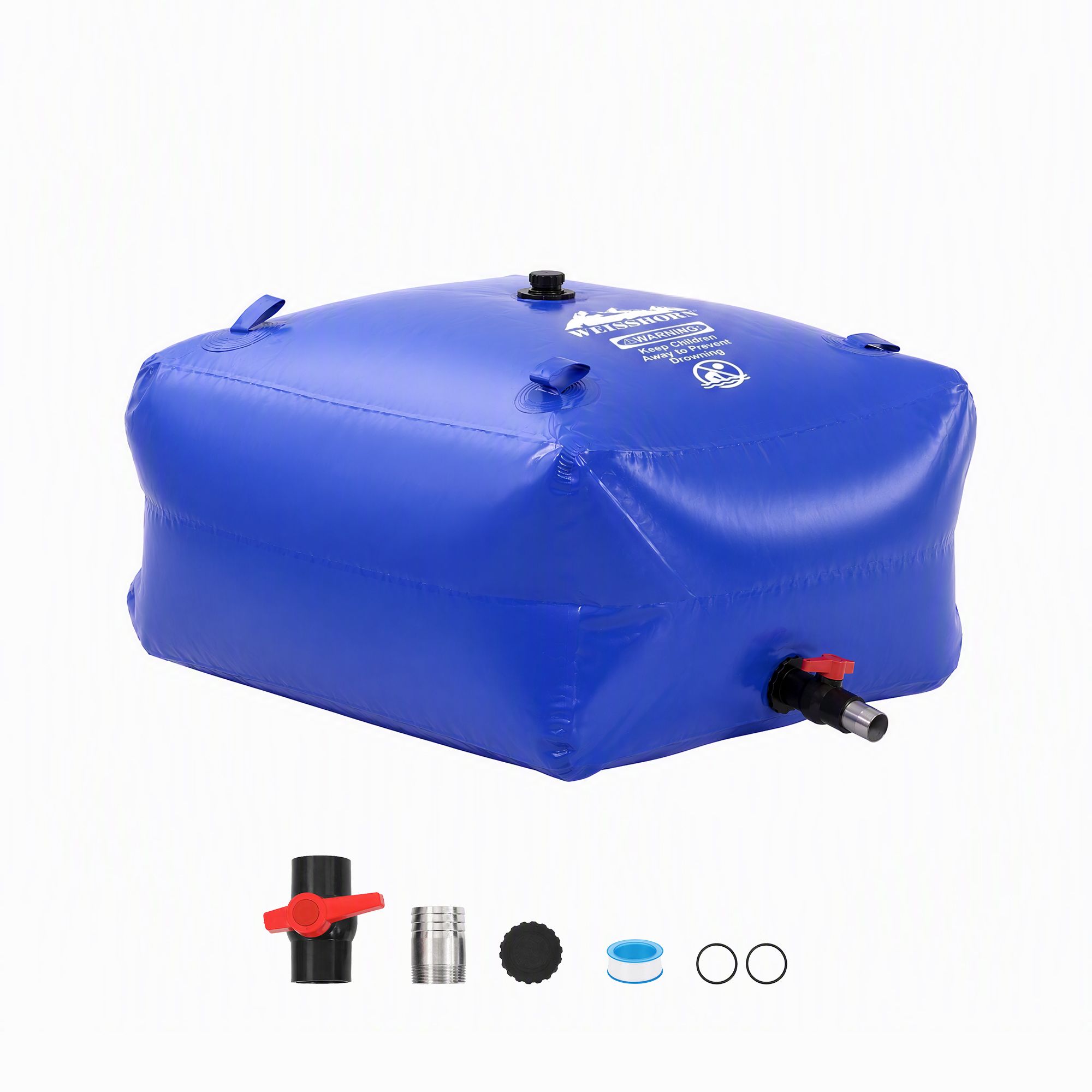 Portable Water Bladder Tank, 540L, Blue | Weisshorn - Image 2