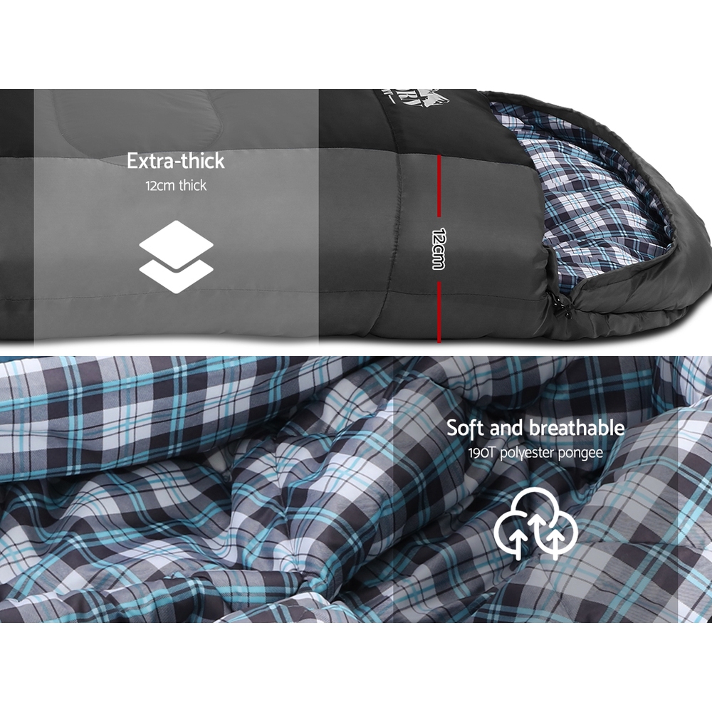 Thermal Camping Sleeping Bag, -20°C, Black | Weisshorn - Image 5