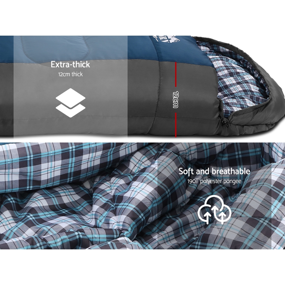 Thermal Camping Sleeping Bag, -20°C, Blue | Weisshorn - Image 5