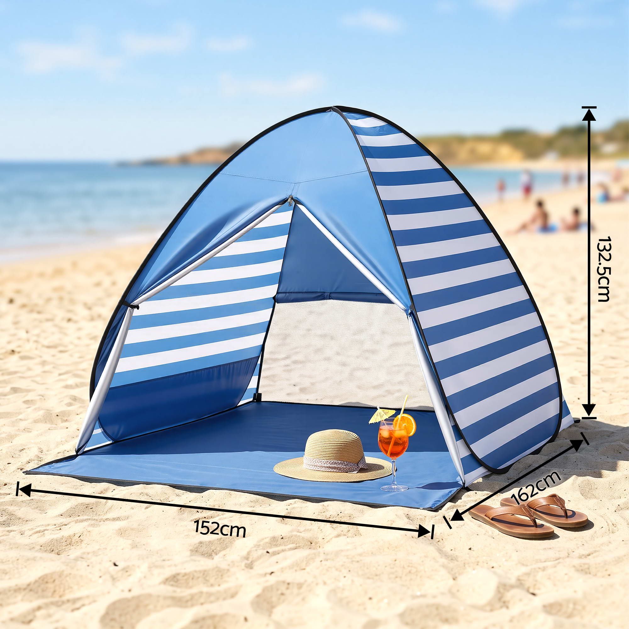 Pop-Up Beach Sun Shade Tent, 2-3-Person, UPF 50+, | Weisshorn - Image 3