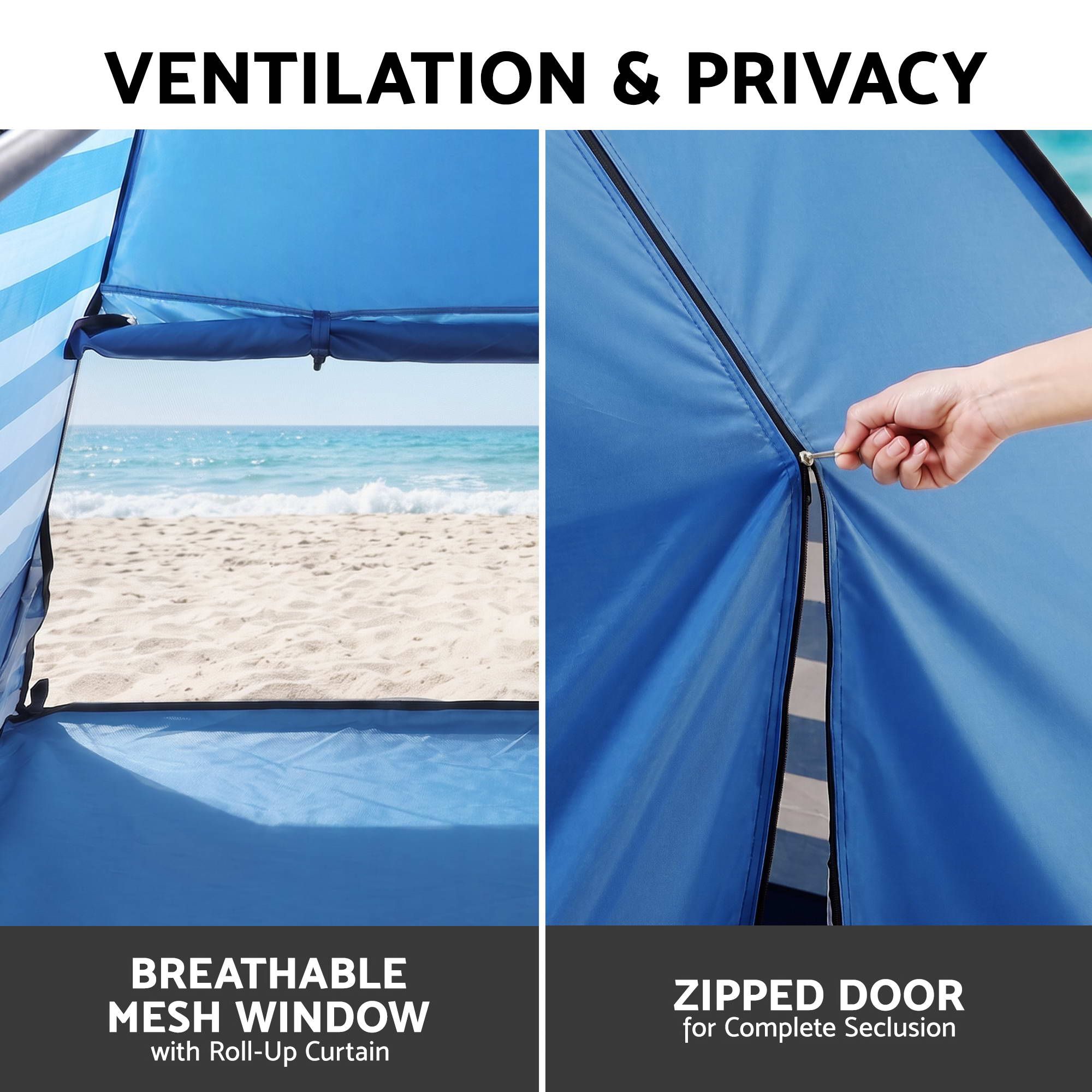 Pop-Up Beach Sun Shade Tent, 2-3-Person, UPF 50+, | Weisshorn - Image 5