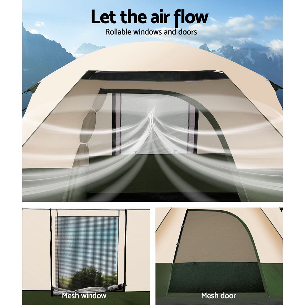 Pop-Up Beach Sun Shade Tent, 4-Person, Green | Weisshorn - Image 6