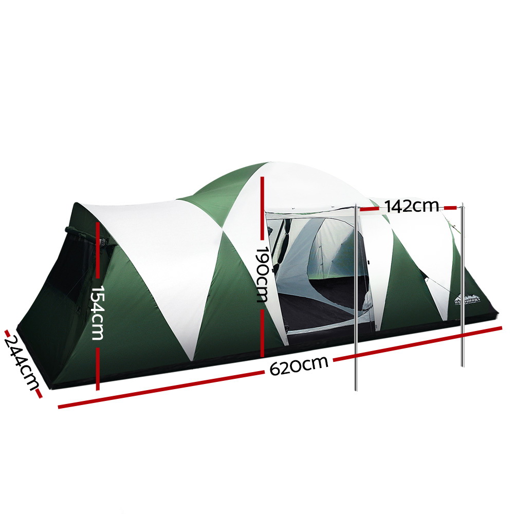 Pop-Up Beach Sun Shade Tent, 12-Person, Green | Weisshorn - Image 2