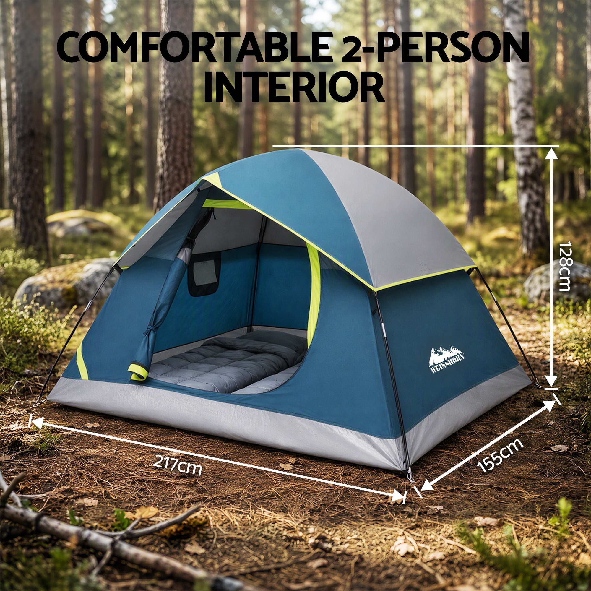 Family Camping Tent, 2-Person | Weisshorn - Image 2
