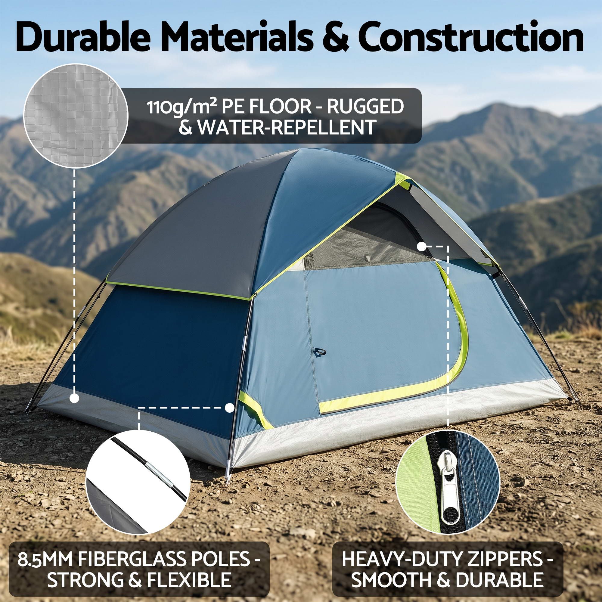 Family Camping Tent, 2-Person | Weisshorn - Image 5