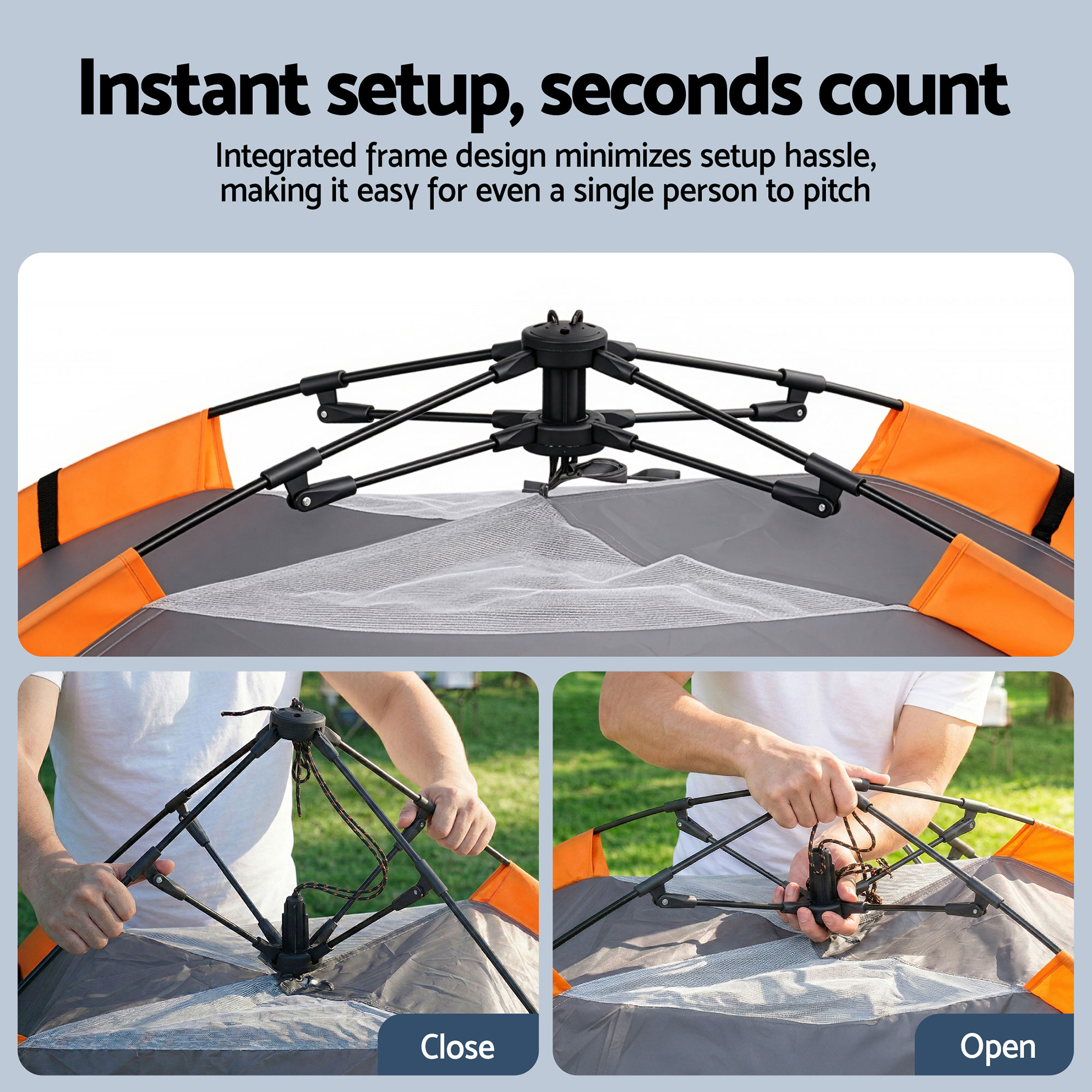 Instant Pop-Up Hiking Tent, 2-Person, 200x140cm | Weisshorn - Image 5