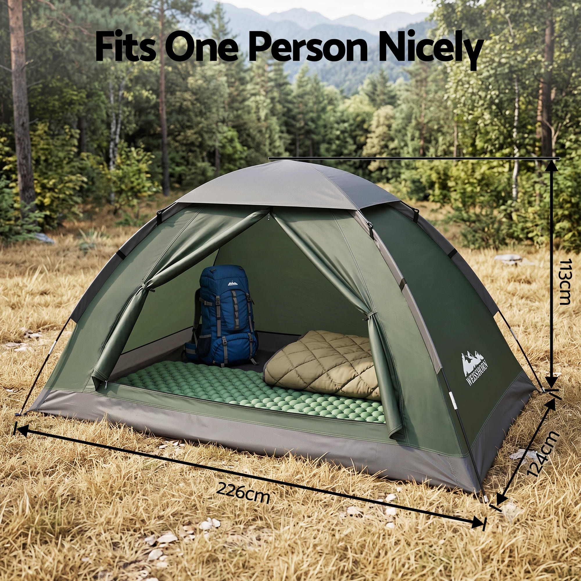 Family Camping Tent, 1-Person | Weisshorn - Image 2