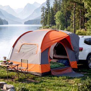 SUV Camping Tent & Vehicle Awning, 250cm, Orange | Weisshorn