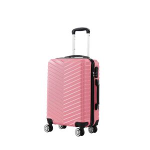 Slimbridge 20 Inch Carry On Suitcase Rose Gold – ABS Luggage with 360° Wheels