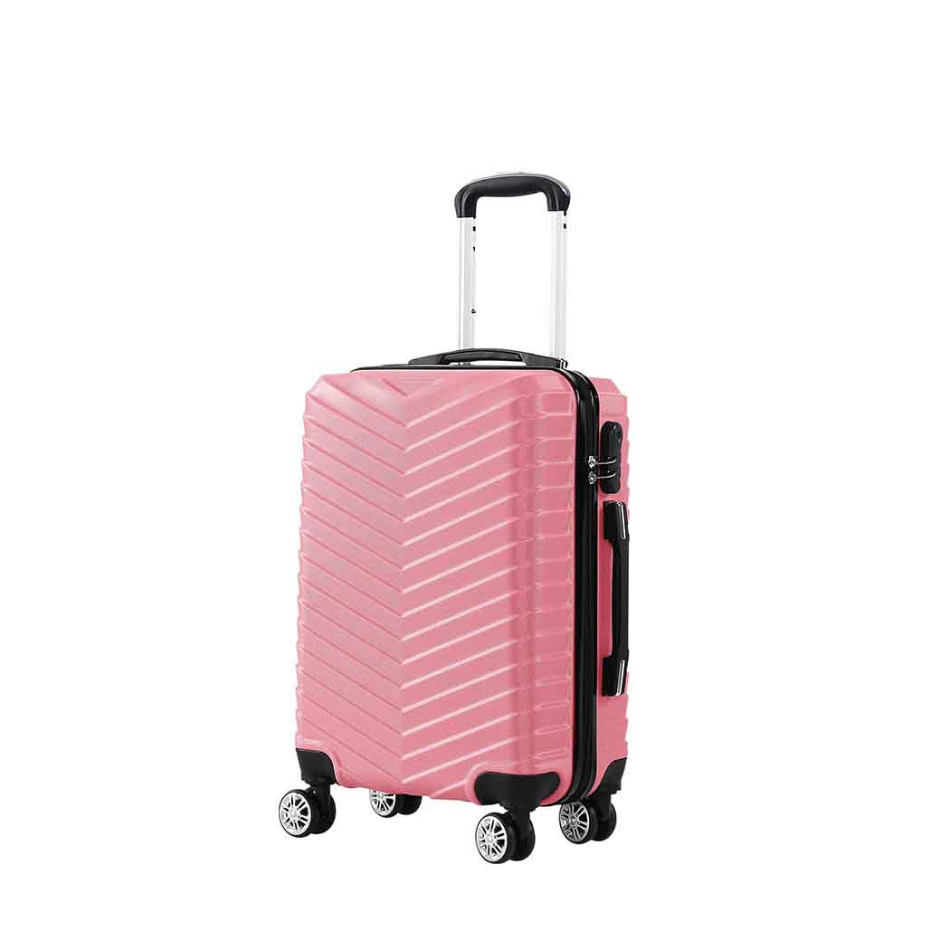 Slimbridge 20 Inch Carry On Suitcase Rose Gold – ABS Luggage with 360° Wheels