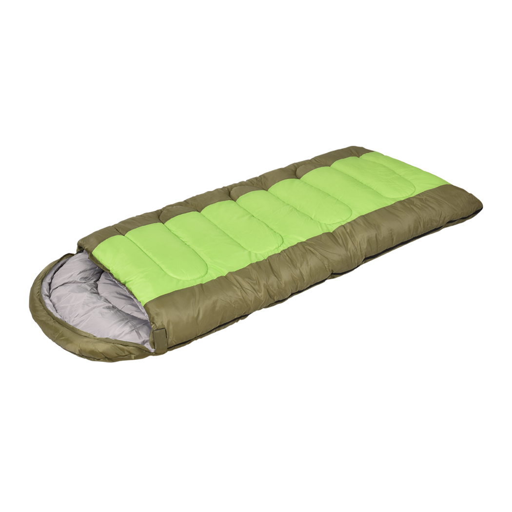 Mountview Camping Sleeping Bag Green – 3 Season, -20°C to 10°C, Carry Bag