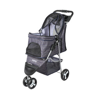 PaWz Large Foldable Pet Stroller for Dogs and Cats – Plaid