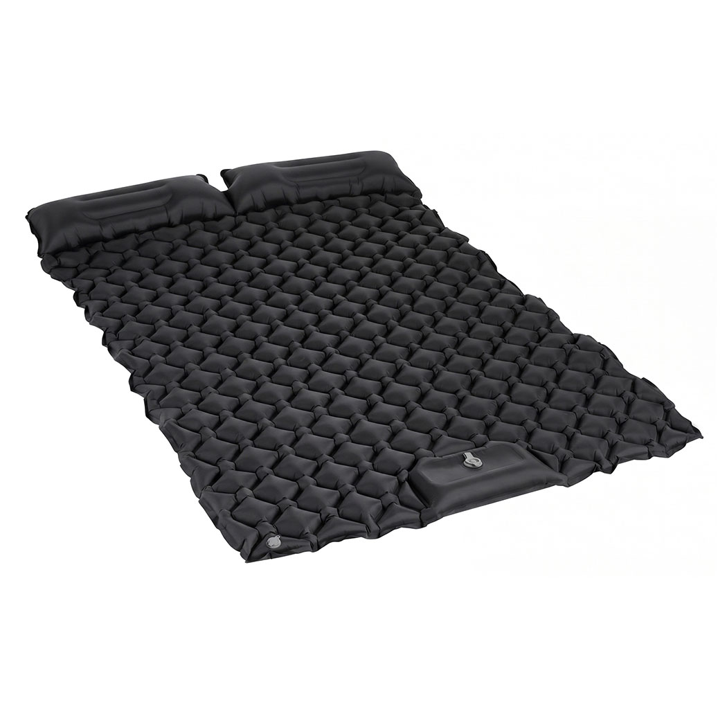 DreamZ Double Camping Mattress with Built In Pump, 40D Nylon TPU, Black