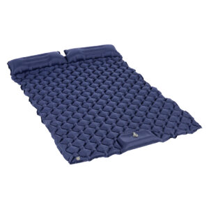 DreamZ Double Camping Mattress with Built In Pump, 40D Nylon TPU, Blue
