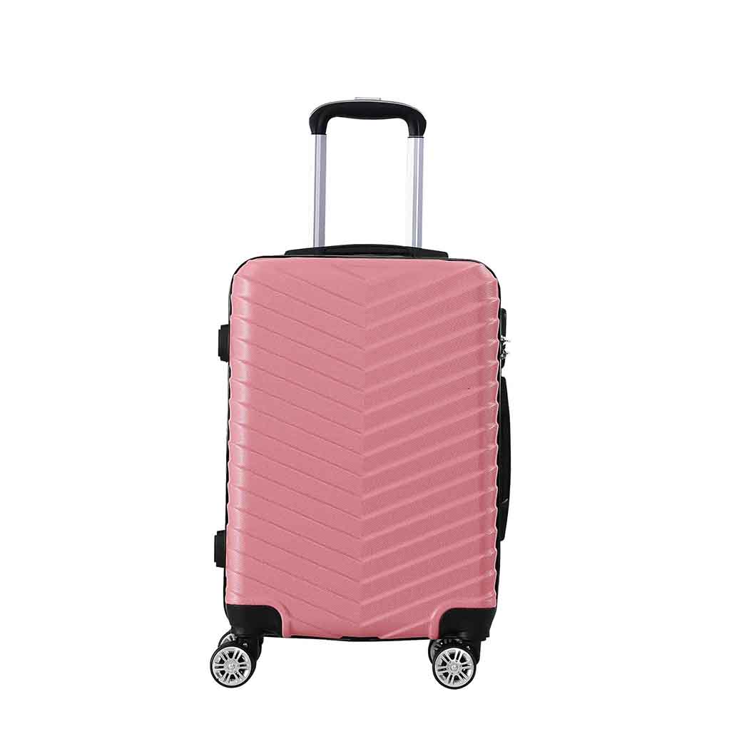 Slimbridge 20 Inch Carry On Suitcase Rose Gold – ABS Luggage with 360° Wheels - Image 2