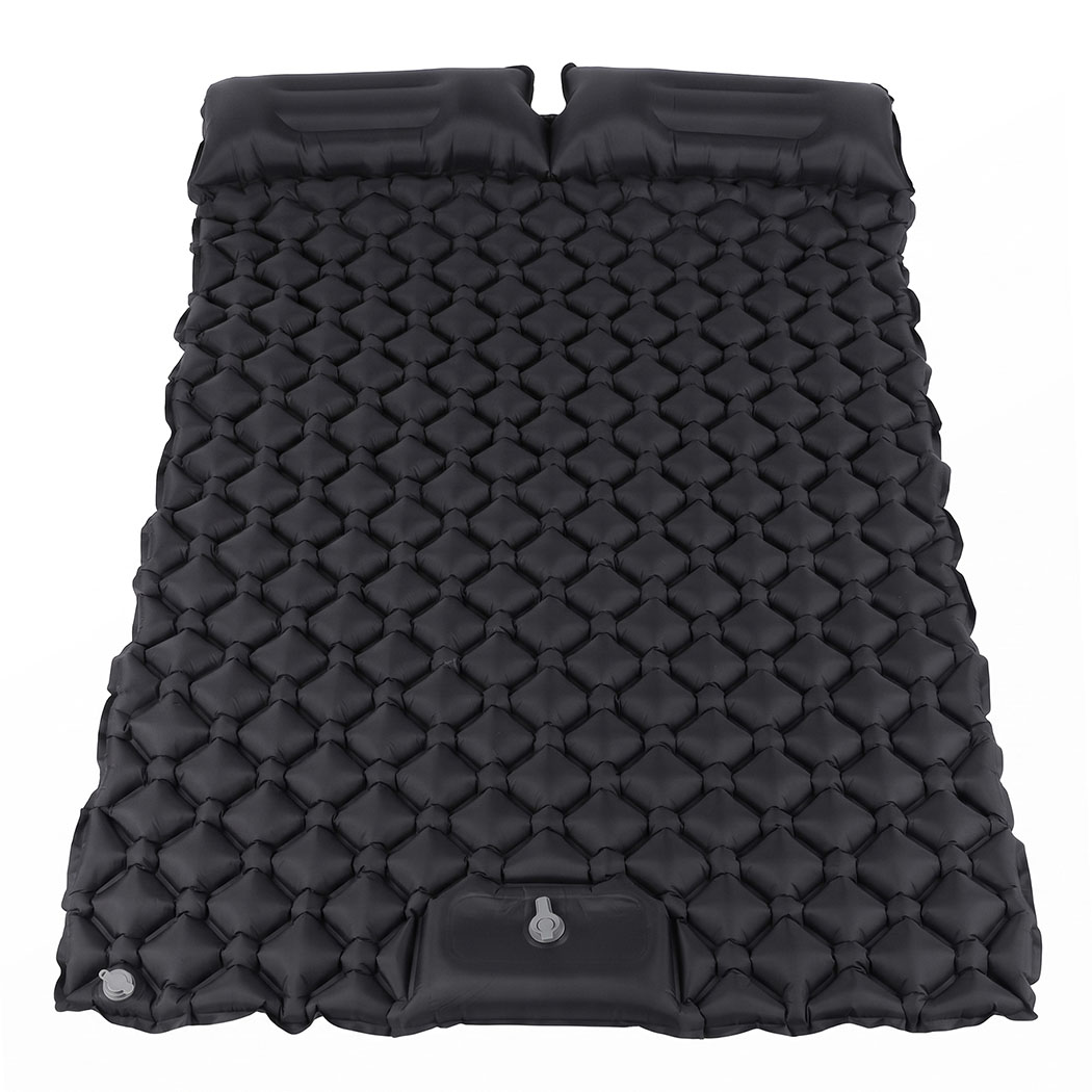DreamZ Double Camping Mattress with Built In Pump, 40D Nylon TPU, Black - Image 2