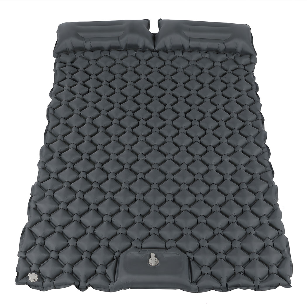 DreamZ Double Camping Mattress with Built In Pump, 40D Nylon TPU, Grey - Image 2