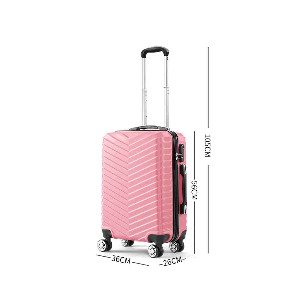 Slimbridge 20 Inch Carry On Suitcase Rose Gold – ABS Luggage with 360° Wheels - Image 3