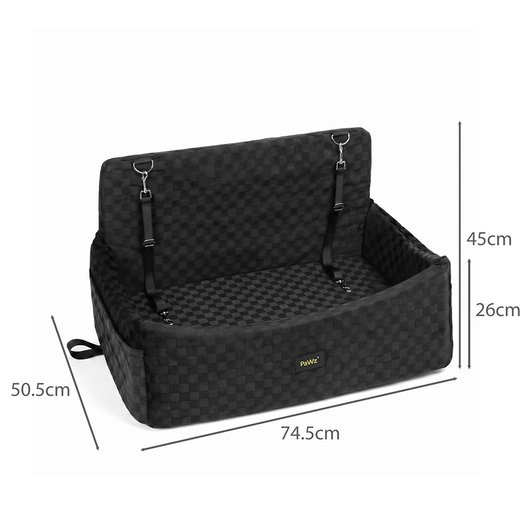 PaWz Large Dog Car Seat Booster with Reversible Plush Cushion - Image 3
