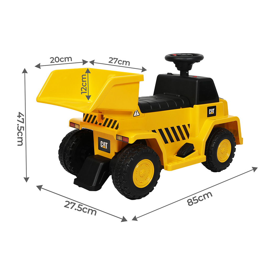 CAT Kids Ride-On Dump Truck with Lights and Tipping Bucket - Image 3