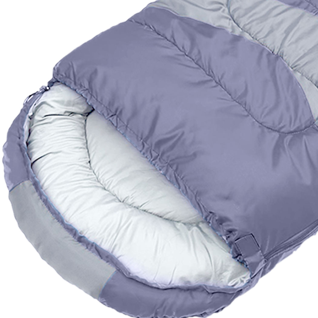 Mountview Grey Single Camping Sleeping Bag – 210T Polyester with Carry Bag - Image 4