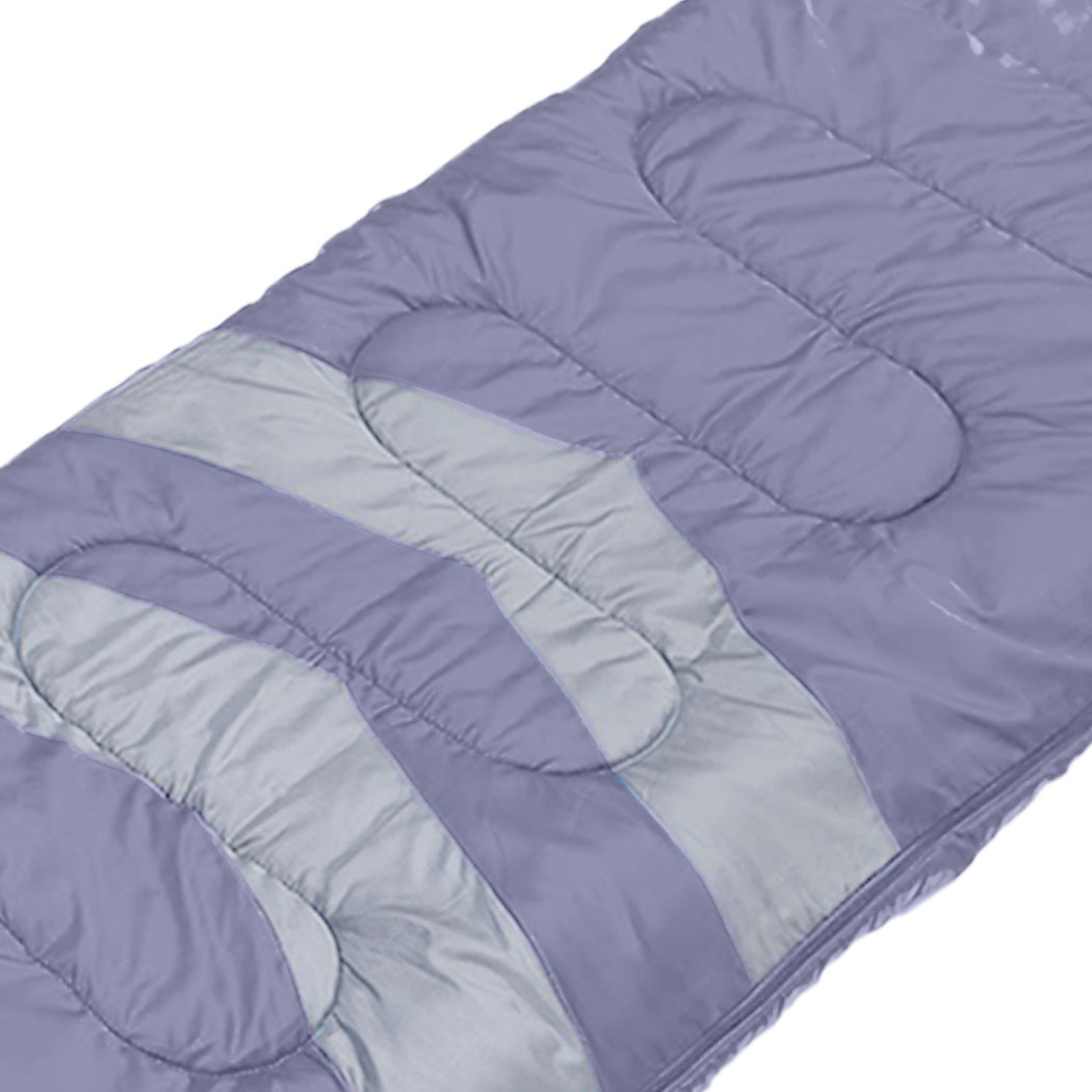 Mountview Grey Single Camping Sleeping Bag – 210T Polyester with Carry Bag - Image 5